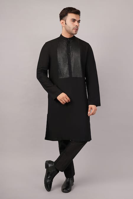 Abraham And Thakore Foil Pintuck Kurta