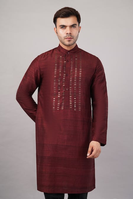 Abraham And Thakore Sequin Dash Pattern Kurta