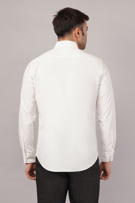 Abraham And Thakore Pleated Stripes Pattern Shirt