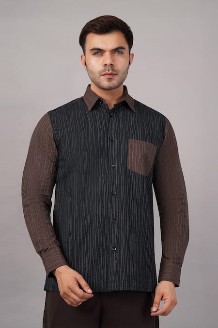 Abraham And Thakore Crazy Quilt Pattern Shirt