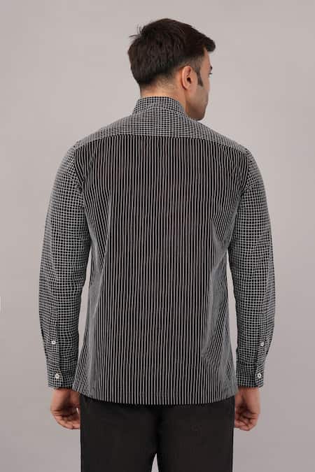 Abraham And Thakore Check & Stripe Pattern Shirt