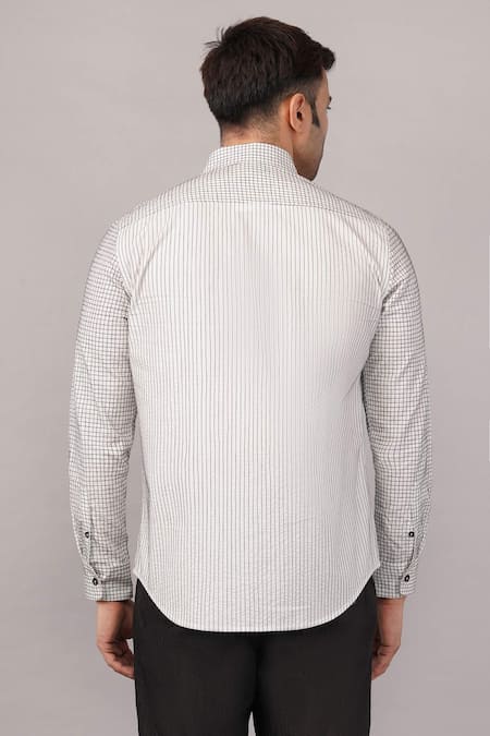 Abraham And Thakore Check & Stripe Pattern Shirt