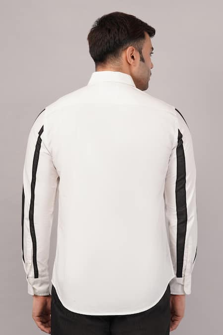Abraham And Thakore Crazy Stripe Pattern Shirt