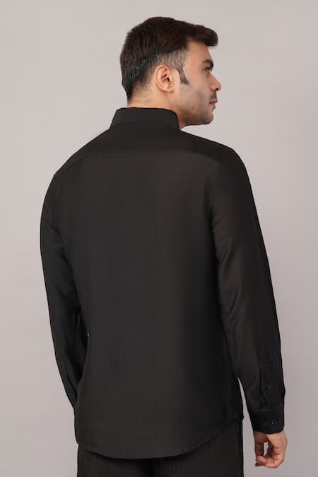 Abraham And Thakore Foil Pintuck Shirt