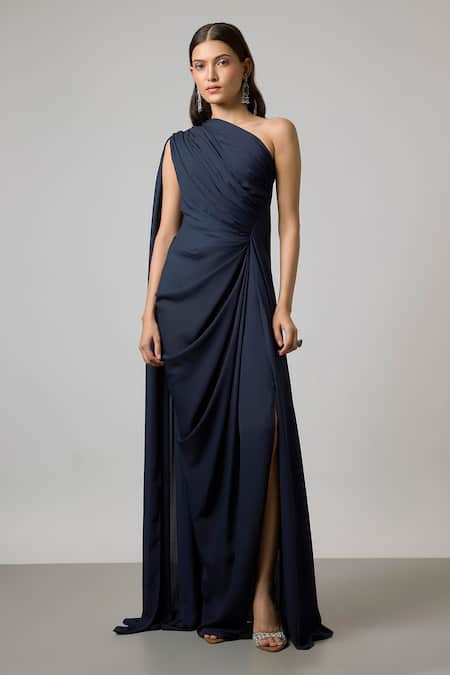 NA-KA One Shoulder Gathered Gown