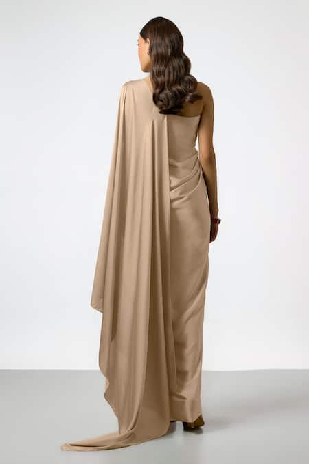 NA-KA One Shoulder Gathered Gown