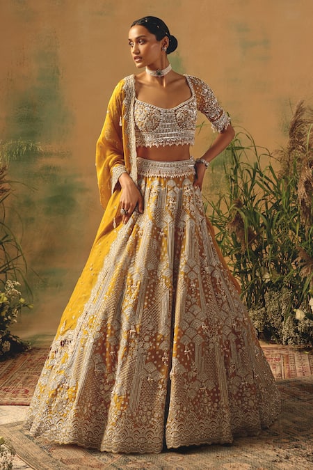Basanti - Kapde Aur Koffee The Enchanted Citrine Lehenga Set