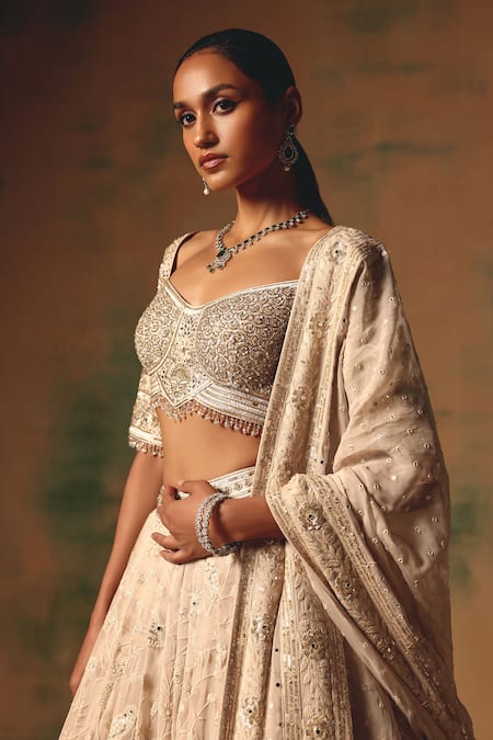 Buy Basanti - Kapde Aur Koffee Ivory Viscose Georgette Sequins, Embroidery, Mirrors, The Dream Lehenga Set Online at Aza Fashions Buy_Basanti - Kapde Aur Koffee_Ivory Viscose Georgette Sequins, Embroidery, Mirrors, The Dream Lehenga Set _Online_at_Aza_Fashions