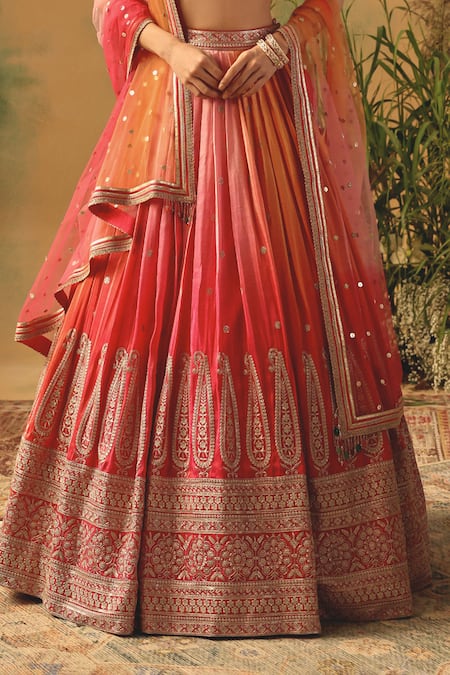 Basanti - Kapde Aur Koffee Pink Tissue Beads, Crystals, Sequins, Embroidery The Rose And Rain Lehenga Set Online at Aza Fashions Basanti - Kapde Aur Koffee_Pink Tissue Beads, Crystals, Sequins, Embroidery The Rose And Rain Lehenga Set _Online_at_Aza_Fashions