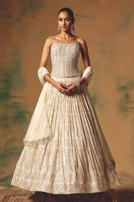 Basanti - Kapde Aur Koffee The Morning Dew Corset Lehenga Set