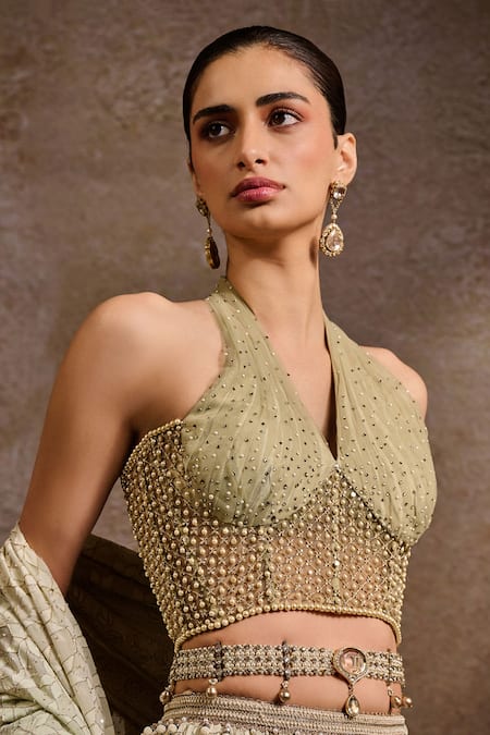 Buy Tarun Tahiliani Ivory Pearls, Crystals, Brooches Jewelled Woven Belt Online at Aza Fashions Buy_Tarun Tahiliani_Ivory Pearls, Crystals, Brooches Jewelled Woven Belt _Online_at_Aza_Fashions