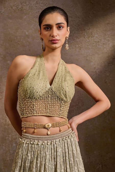 Tarun Tahiliani Jewelled Brooch Embellished Belt
