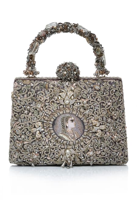 Tarun Tahiliani Mughal Motif Zardozi Embroidered Clutch 