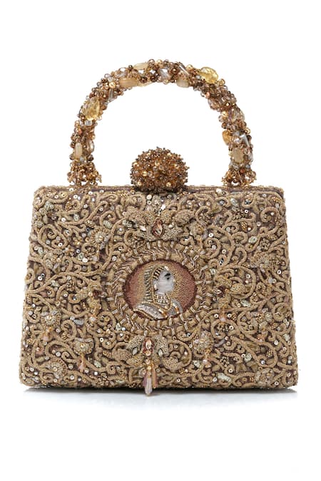 Tarun Tahiliani Zardozi Mughal Motif Embroidered Clutch 