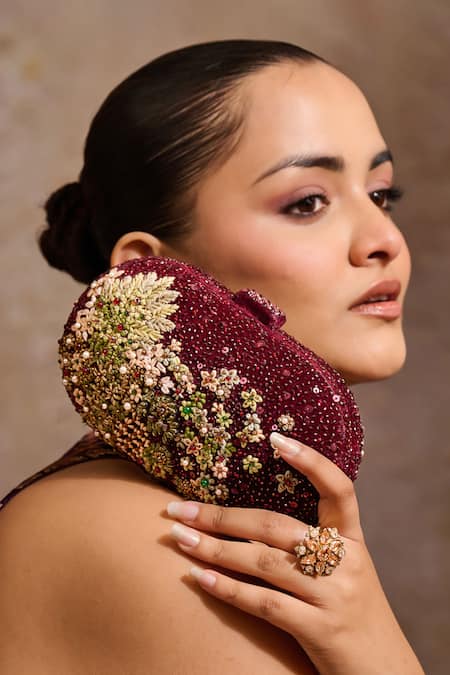 Tarun Tahiliani Garden Inspired Embroidered Clutch 