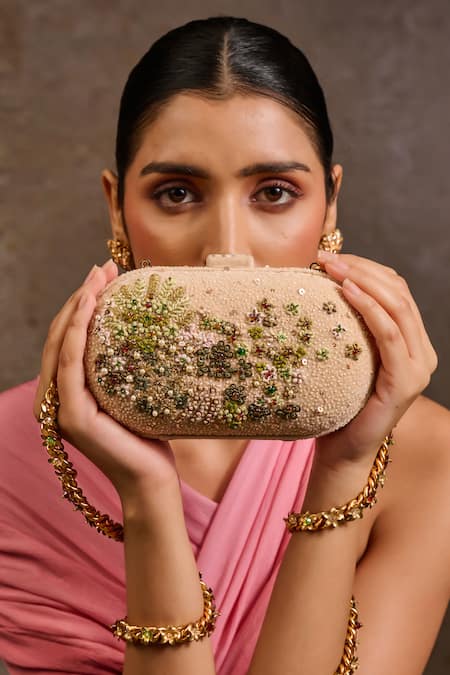 Tarun Tahiliani Garden Inspired Embroidered Clutch 