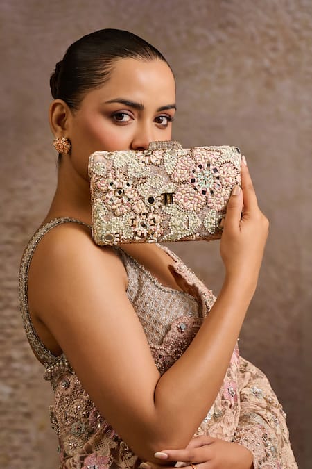 Tarun Tahiliani Mosaic Embroidered Sling Clutch Bag