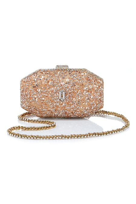 Tarun Tahiliani Sequin Embroidered Octagonal Clutch 