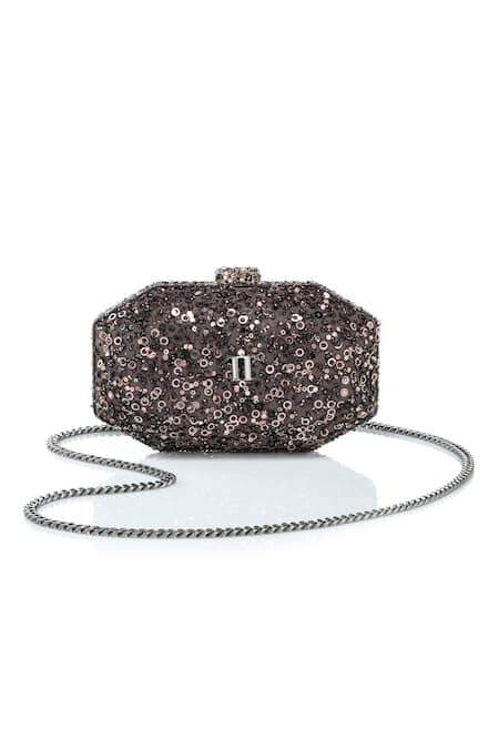 Tarun Tahiliani Sequin Embroidered Octagonal Clutch