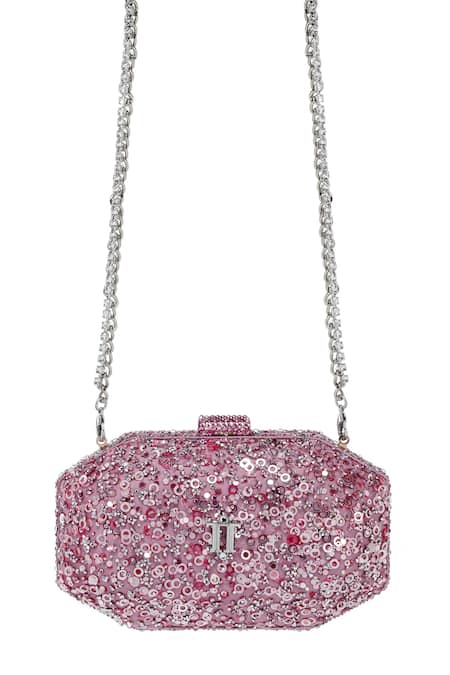 Tarun Tahiliani Sequin Embroidered Octagonal Clutch