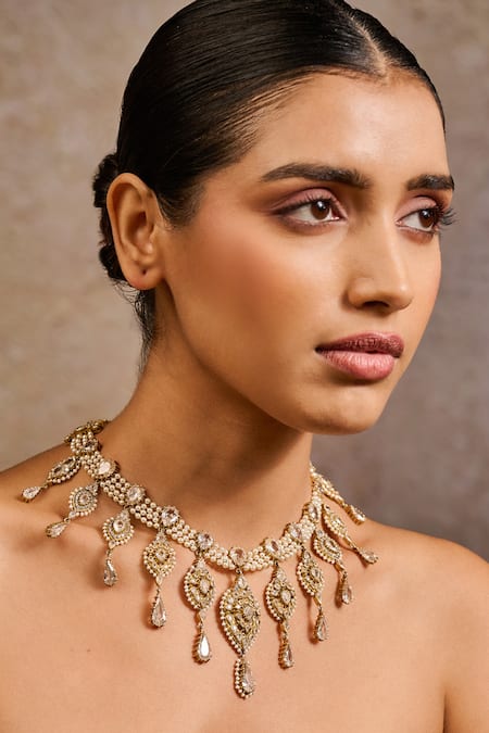 Tarun Tahiliani Ornate Floral Gulluband Necklace