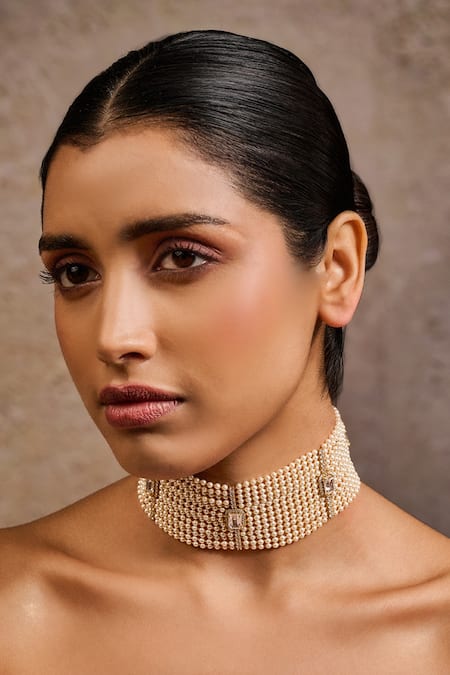 Tarun Tahiliani Pearl Bar Embellished Choker