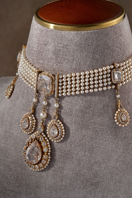 Tarun Tahiliani Dangling Zircon Drop Choker