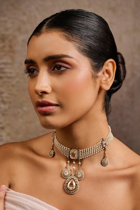 Tarun Tahiliani Dangling Zircon Drop Choker