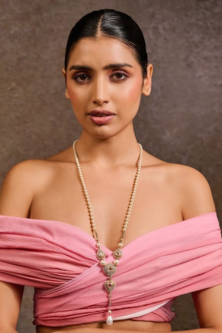 Tarun Tahiliani Handcrafted Zircon Lariat Necklace