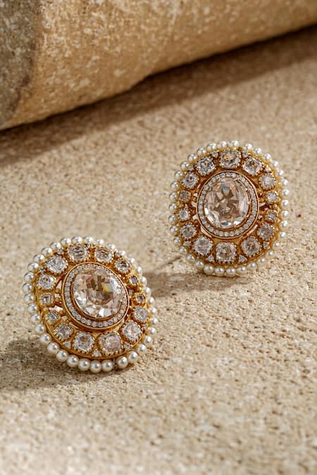 Tarun Tahiliani Handcrafted Embellished Stud Earrings