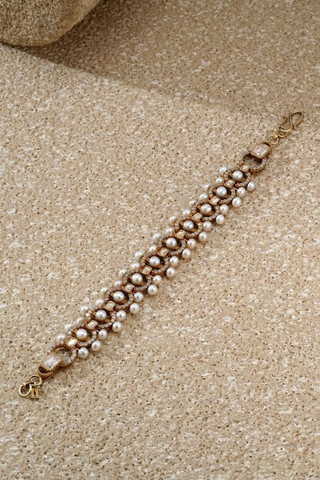 Tarun Tahiliani Pearl Embellished Bracelet 
