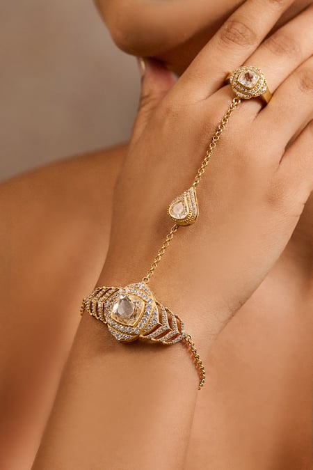 Tarun Tahiliani Zircon Embellished Hathphool