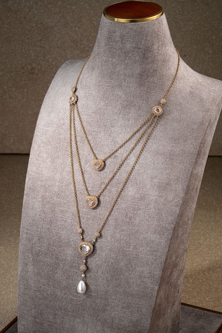 Tarun Tahiliani Multi Layered Embellished Necklace