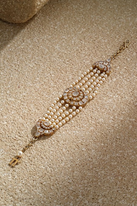 Tarun Tahiliani Oval Centric Embellished Bracelet