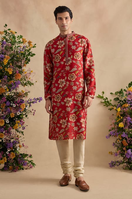 Kalista Zian Printed Floral Kurta & Churidar Set