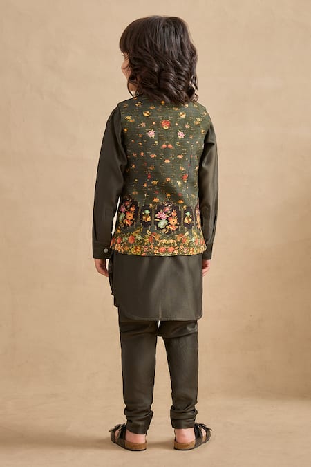 Kalista Reyhan Floral Print Bundi Kurta Set 