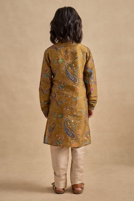 Shop Kalista Green Chanderi Embroidery Adhyan Paisley Print Kurta And Churidar Set at Aza Fashions Shop_Kalista_Green Chanderi Embroidery Adhyan Paisley Print Kurta And Churidar Set _at_Aza_Fashions
