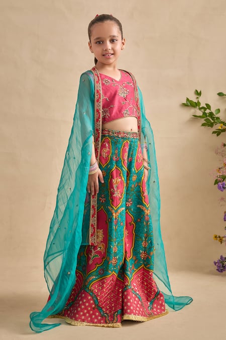 Kalista Urja Floral Embroidered Sharara Blouse Set 