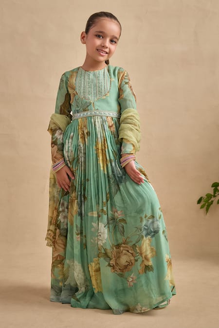Kalista Tarini Floral Print Anarkali With Dupatta 