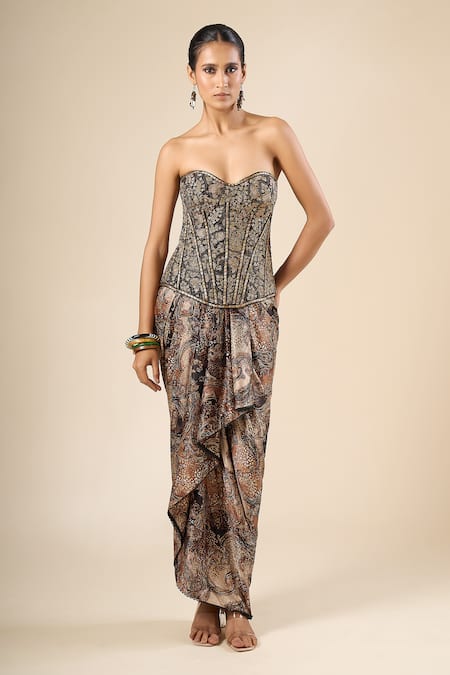 Tarun Tahiliani Floral Embroidered Corset 