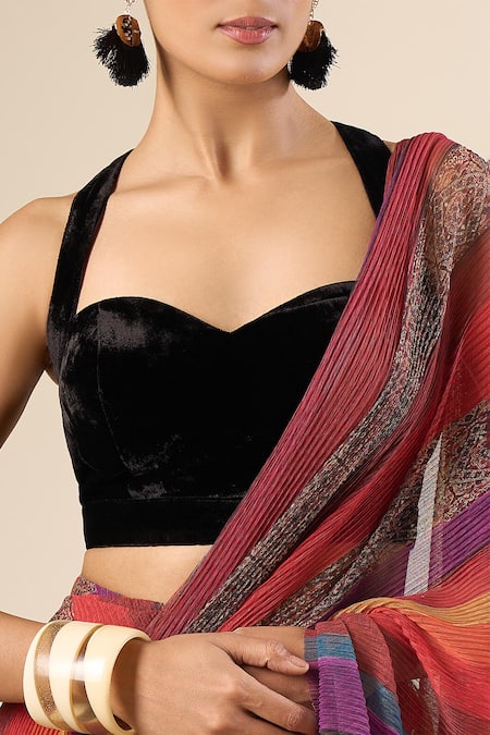 Shop Tarun Tahiliani Multi Color Metallic Thread Stripe Print Pre-draped Saree Online at Aza Fashions Shop_Tarun Tahiliani_Multi Color Metallic Thread Stripe Print Pre-draped Saree _Online_at_Aza_Fashions