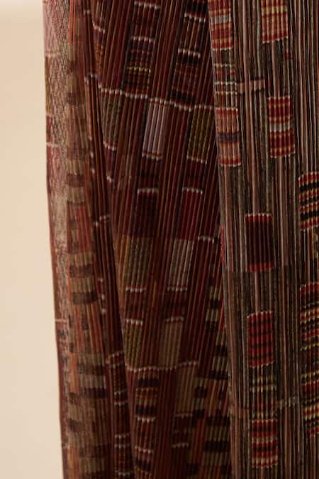 Tarun Tahiliani_Brown Geometric Print Palazzo _Online_at_Aza_Fashions