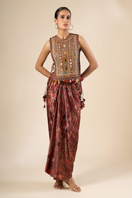 Tarun Tahiliani Mirror Embroidered Vest 