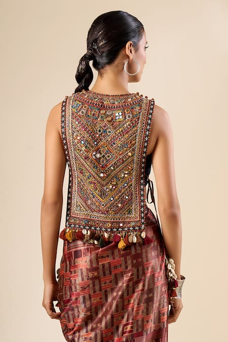 Tarun Tahiliani Mirror Embroidered Vest 