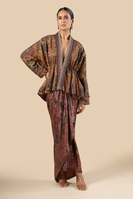 Tarun Tahiliani Printed Peplum Jacket 