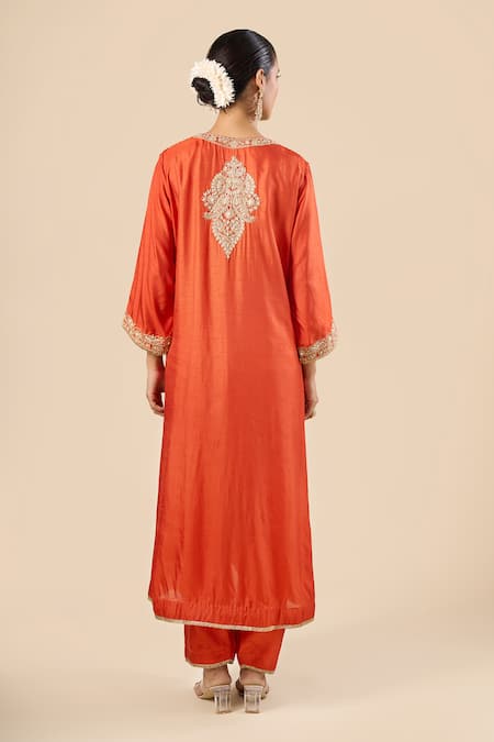 Sheetal Batra Yoke Embroidered Kurta With Pant 