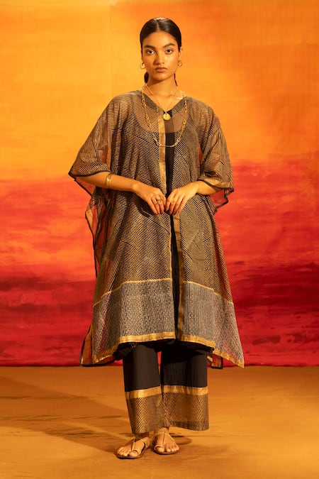 Banana Labs Geometric Striped Kaftan Palazzo Set  