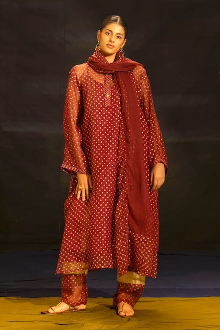 Banana Labs Polka Print Kurta Palazzo Set 