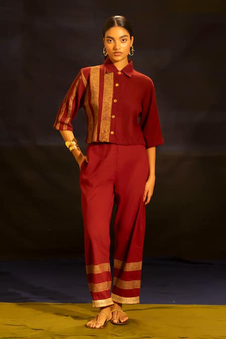 Banana Labs Striped Panel Top & Pant Set 