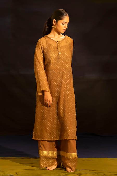 Banana Labs Kota Doria Polka Dot Kurta Palazzo Set 